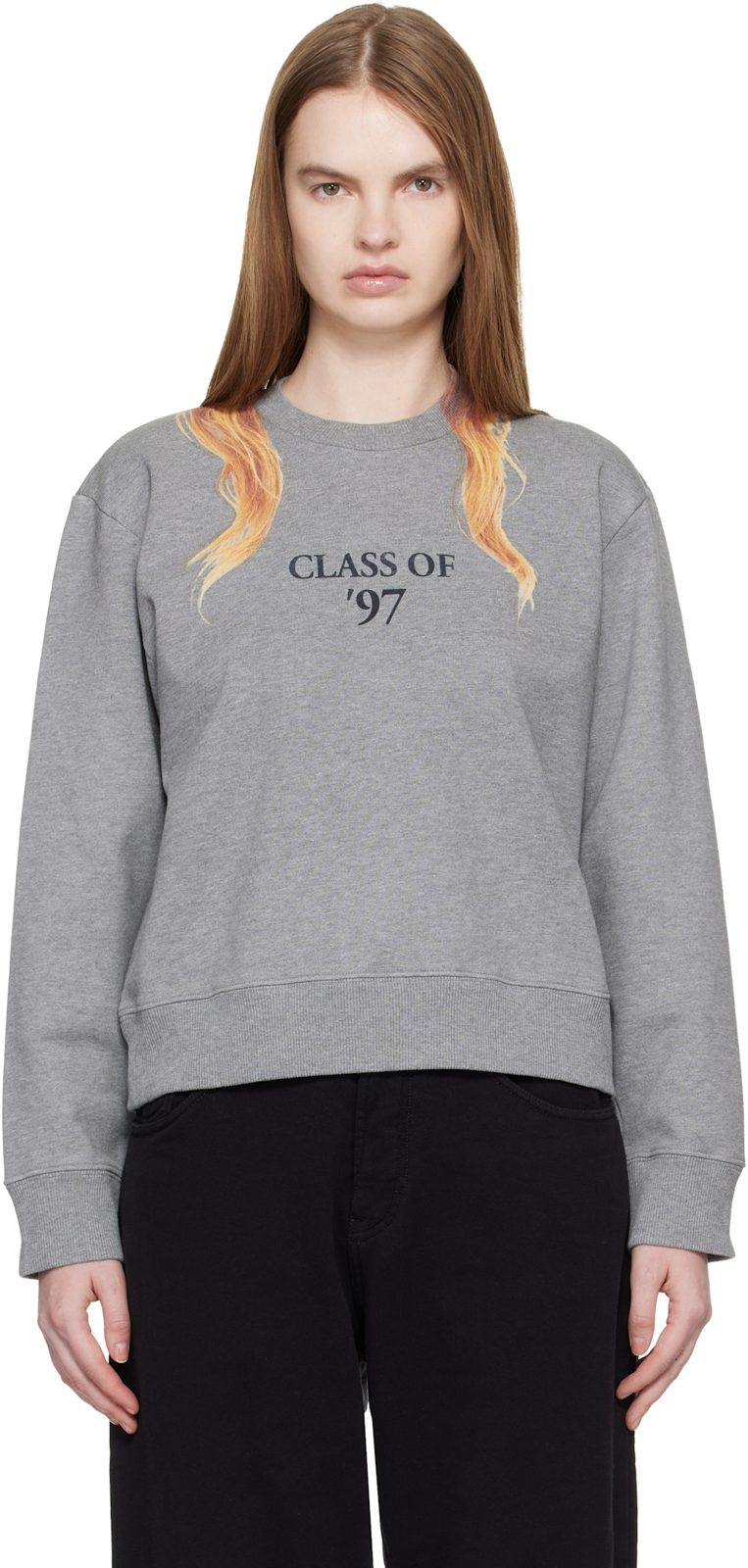 Gray Unbrushed Cotton Sweatshirt 261188F098003
