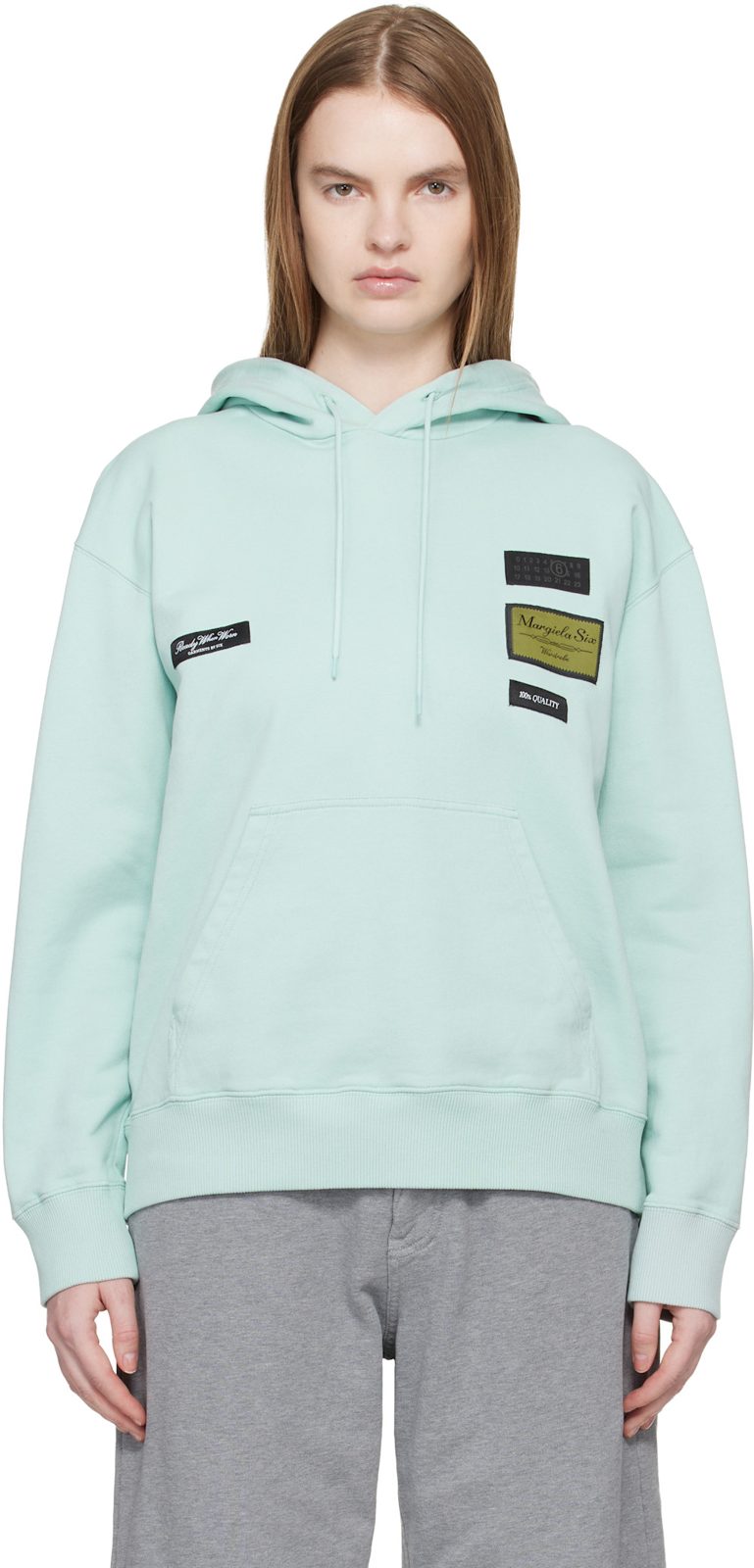 Blue Cotton Hoodie 261188F097006