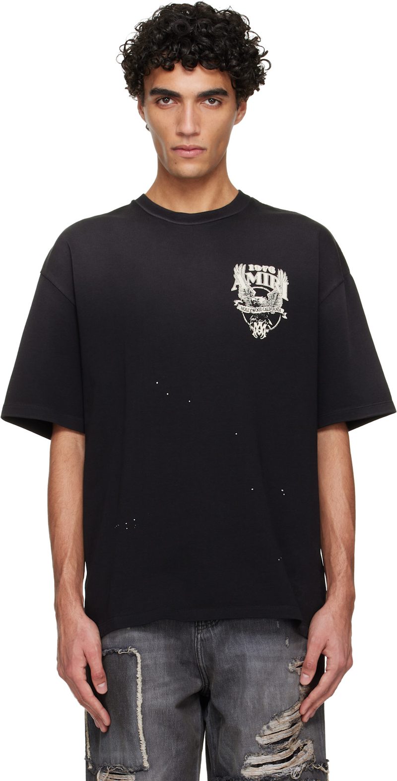 Black [아미리] Eagle Oversized T-shirt 261886M213060