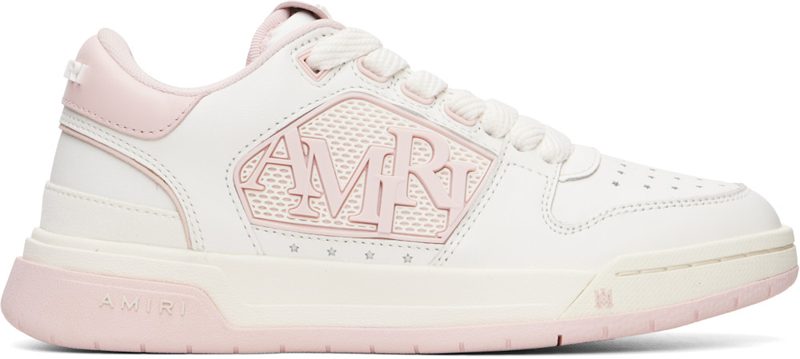 White & Pink Classic Low Sneakers 261886F128022