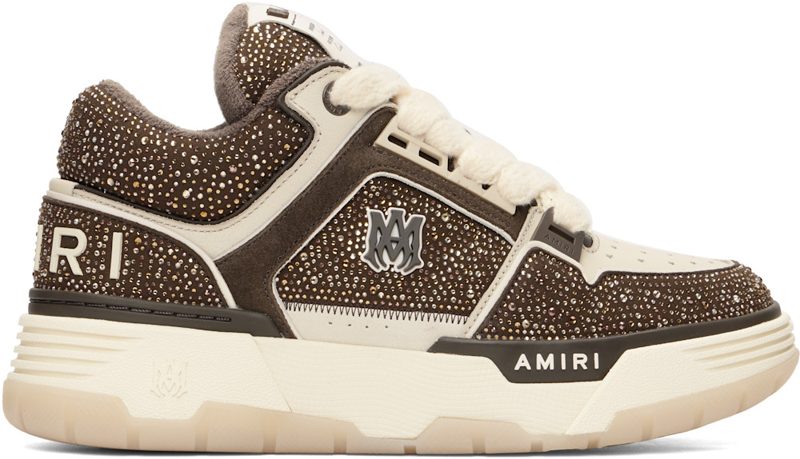 Brown & Beige Crystal MA-1 Sneakers 261886M237003