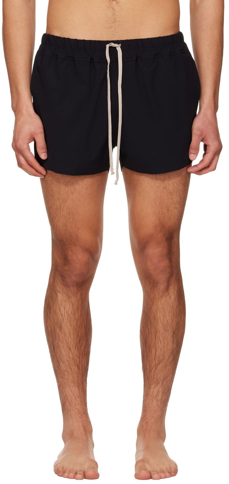 Black Temple Boxer Swim Shorts 261232M208003
