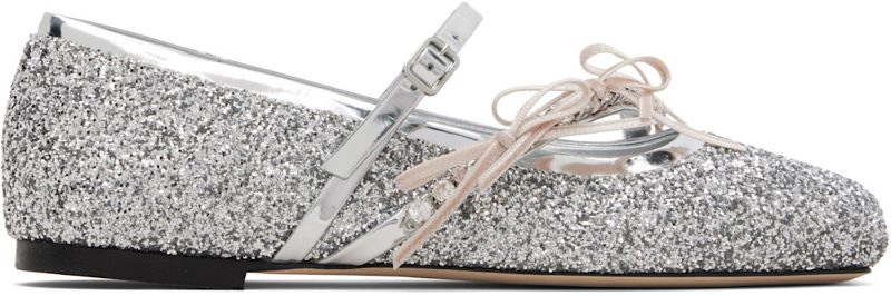 Silver Loli Ballerina Flats 261528F118007