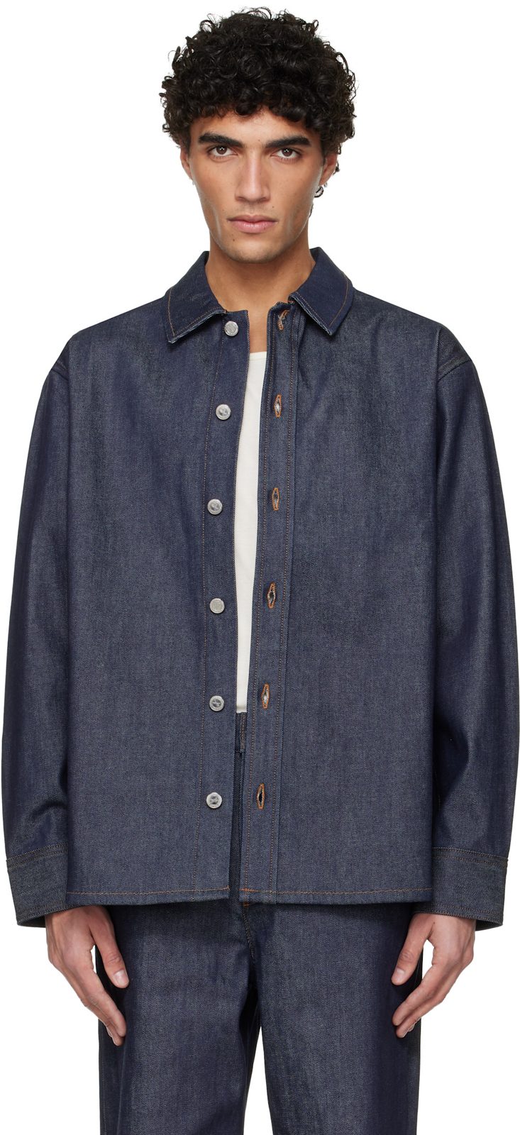 Navy Japanese Denim Jacket 261252M177002