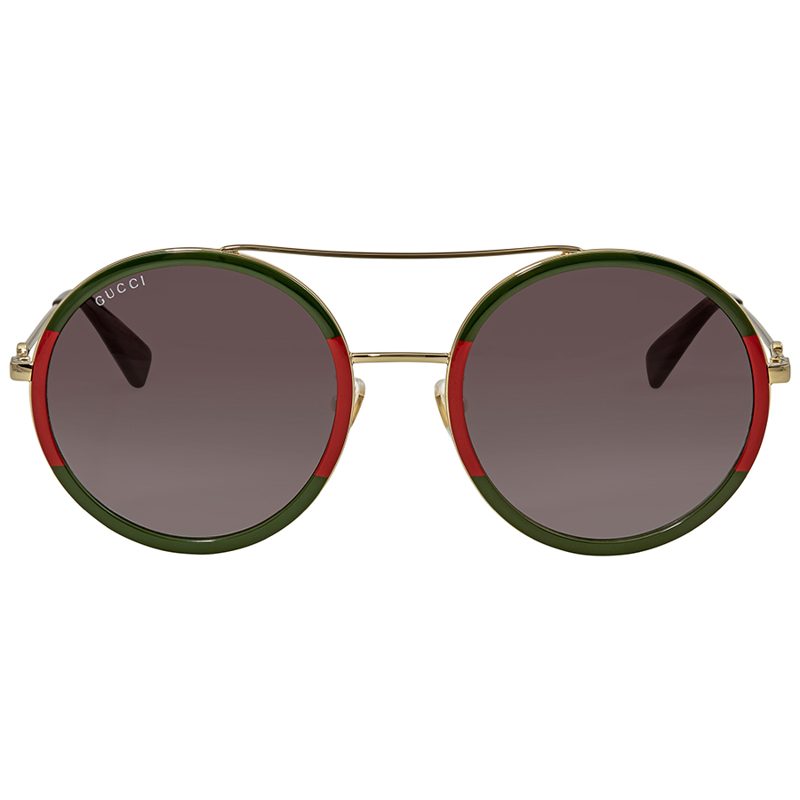 Green Gradient Round Ladies Sunglasses GG0061S 003 56_Gold