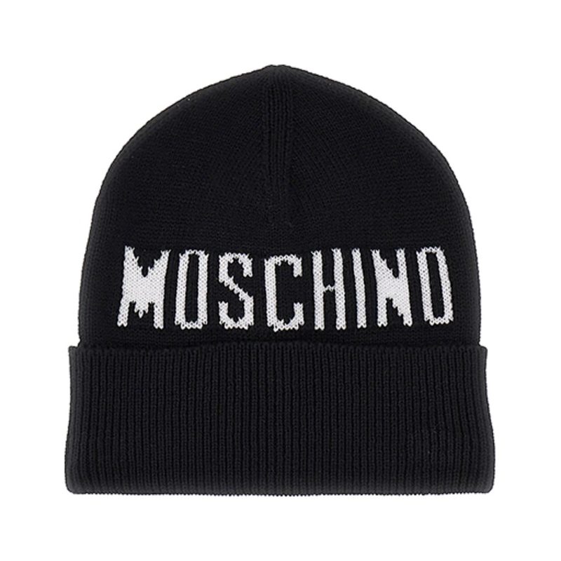 Moschino Kids Logo-Intarsia Turn-Up Brim Beanie