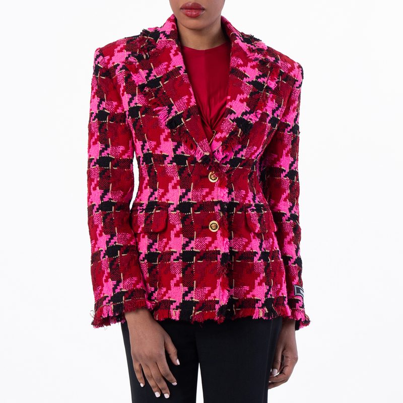 Medusa Tweed Check Blazer