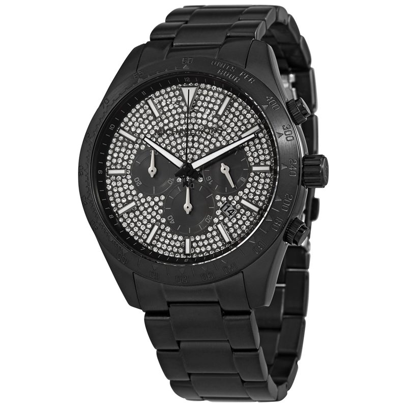 Michael Kors Layton Chronograph Quartz Black Stainless Steel Mens Watch MK8899