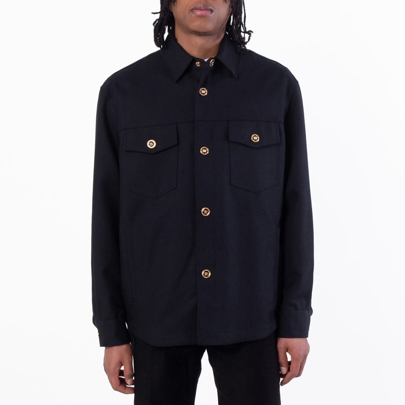 Black Wool Cavalry Blouson Overshirt