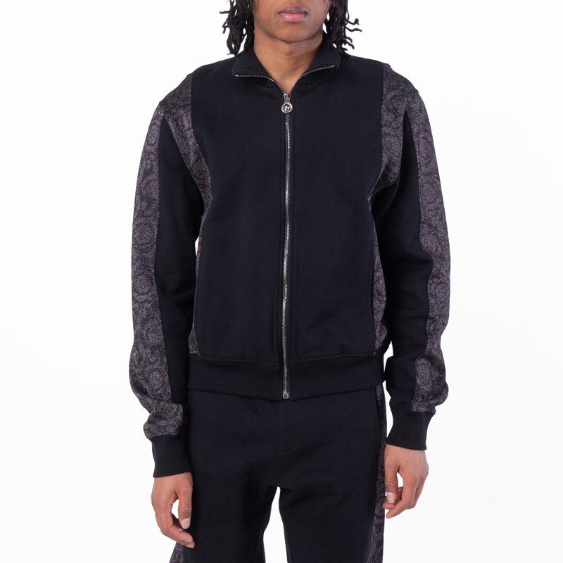 Barocco Jacquard Lurex Zip Sweatshirt
