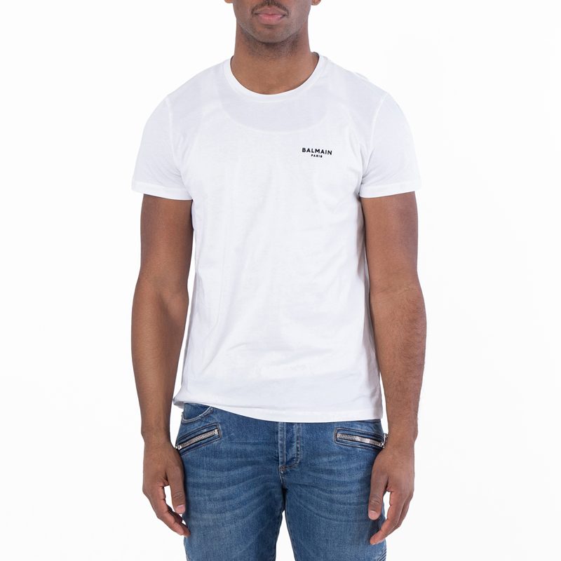 Flock Logo Print T Shirt