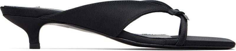 TOTEME Black Bow Satin Sandals 261771F125000