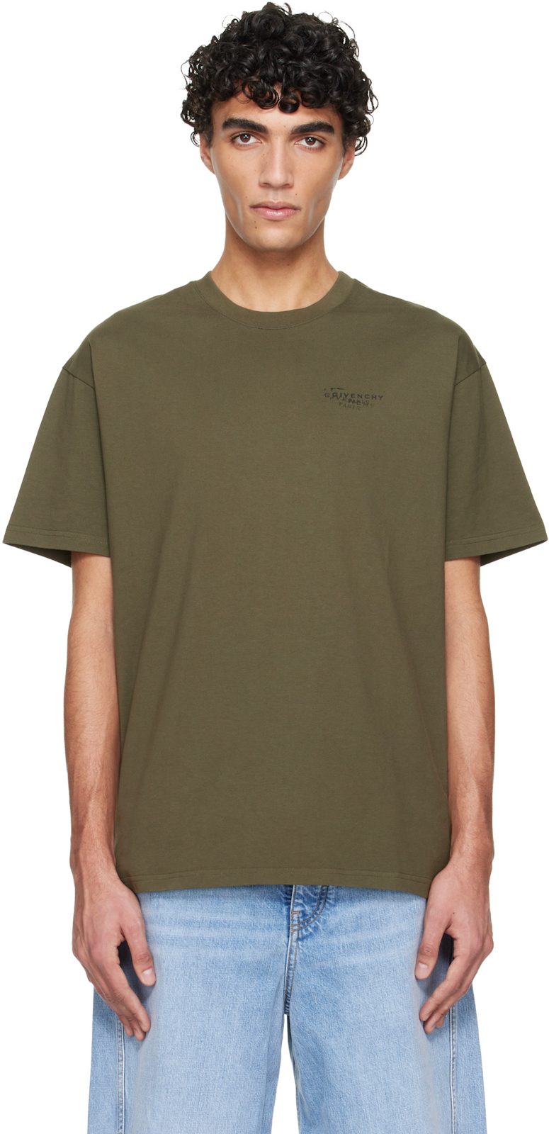 Khaki [지방시] Stamp Print T-shirt 261278M213021