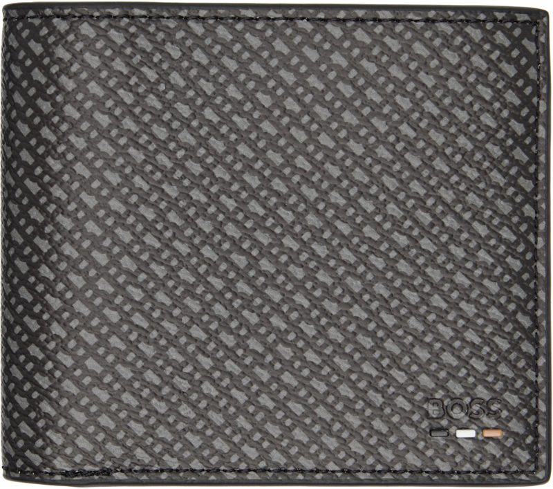 Black Grained Faux-Leather Wallet 261085M164018