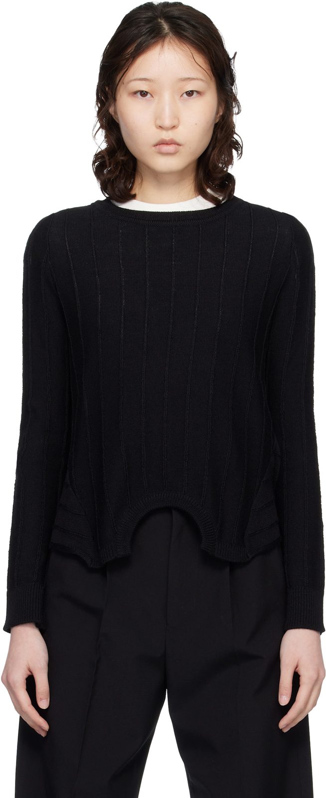 Black Upside Down Sweater 261188F096002