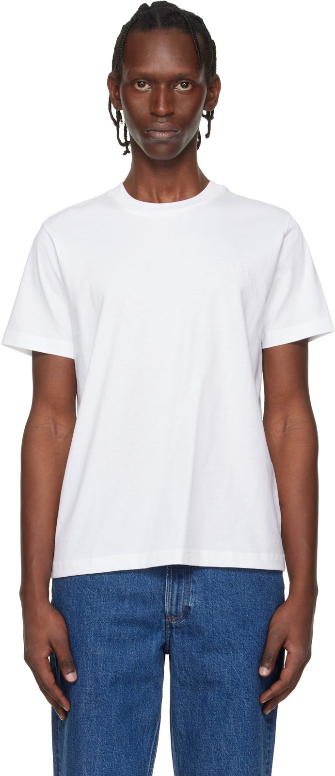 White Standard [아페쎄] Brode T-shirt 261252M213004