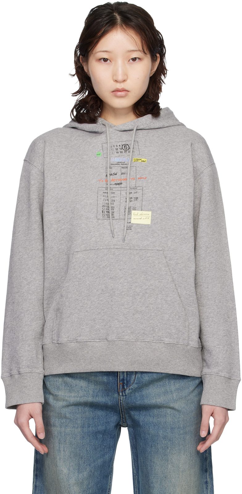 Gray Unbrushed Cotton Hoodie 261188F097007