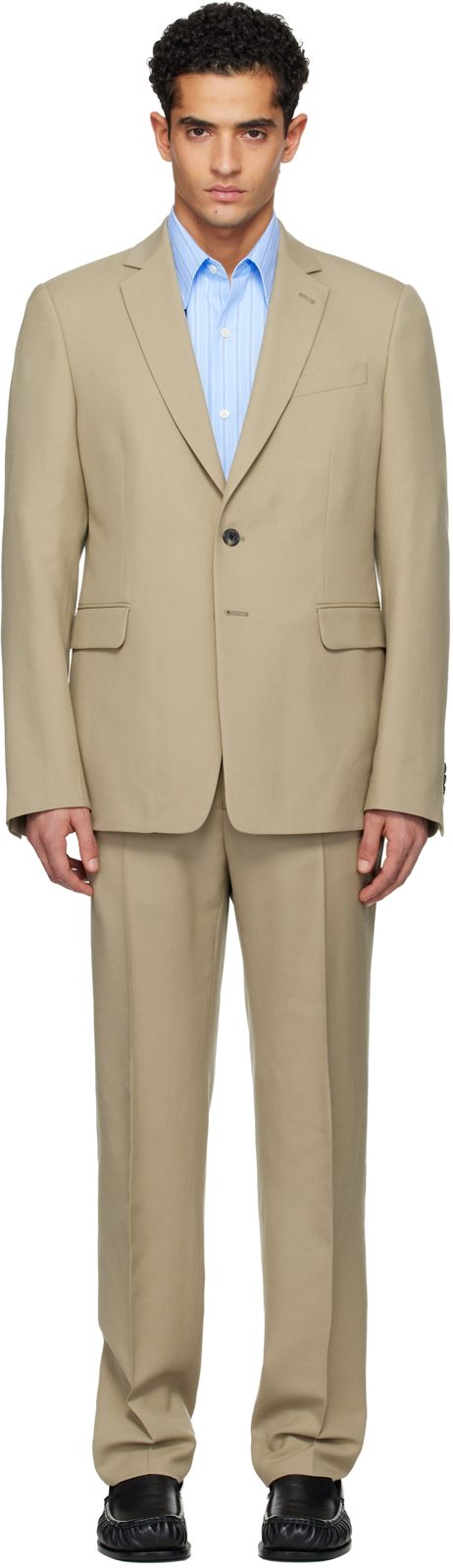 Gray Single-Breasted Suit 261358M196003