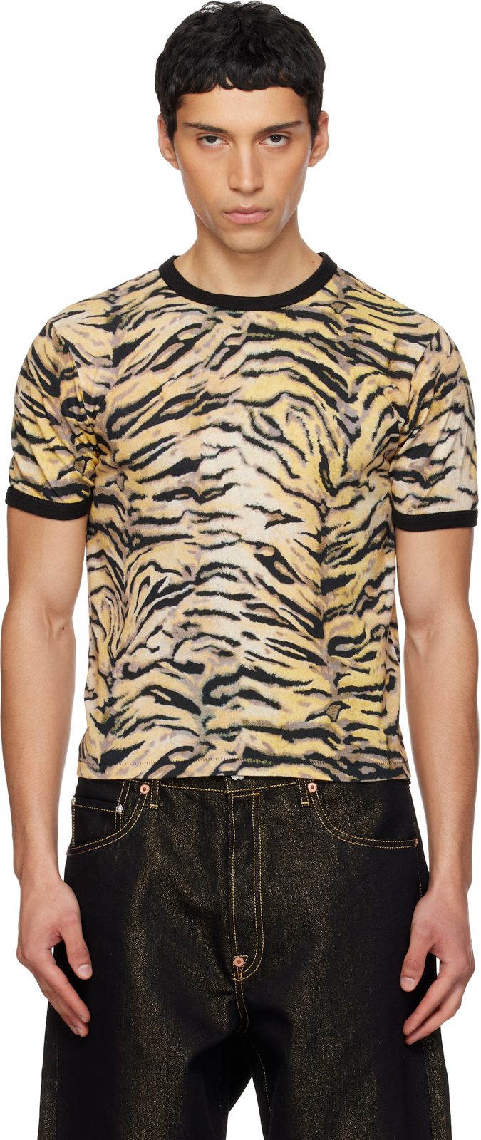 Yellow [겐조] Paris Tiger Slim T-shirt 261387M213031