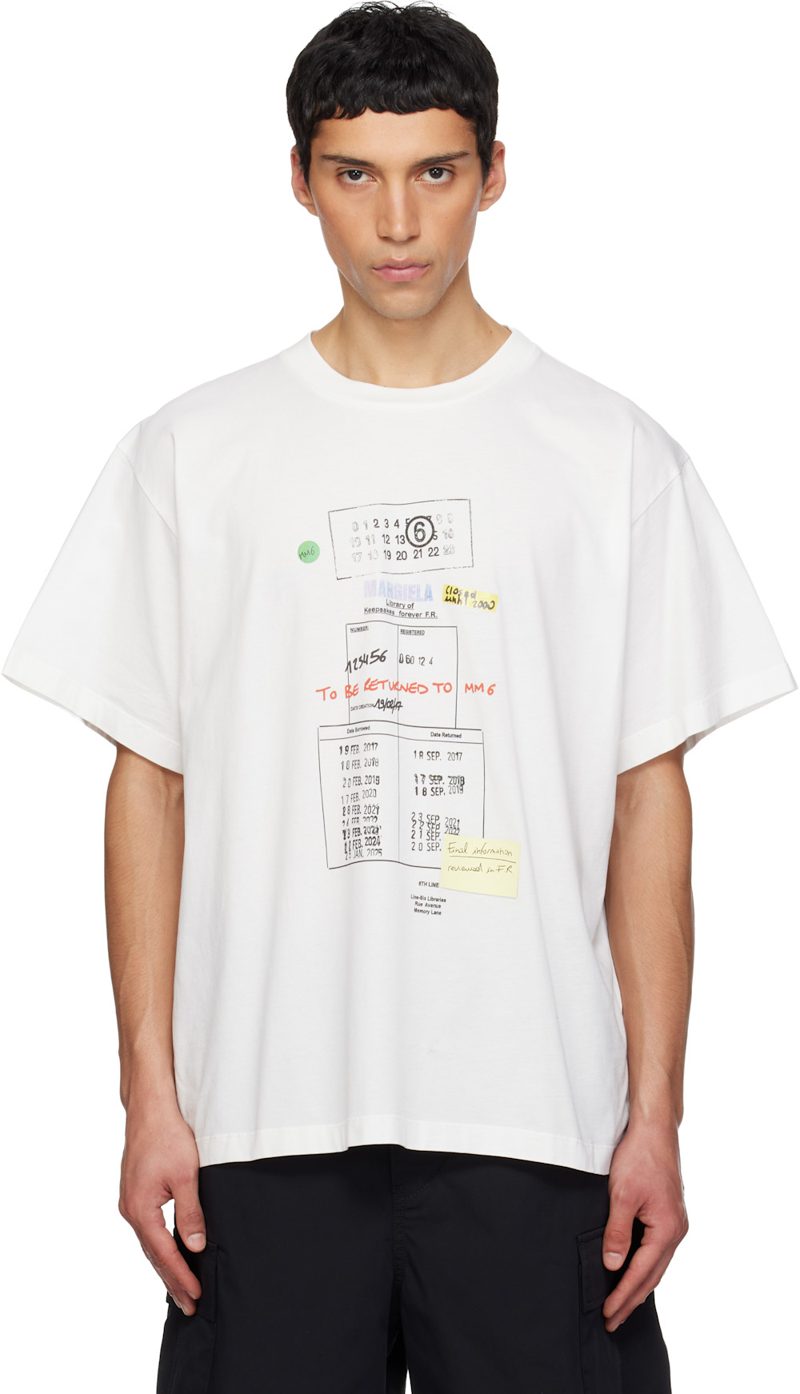 오프화이트 Library Stamp T-shirt 261188M213012
