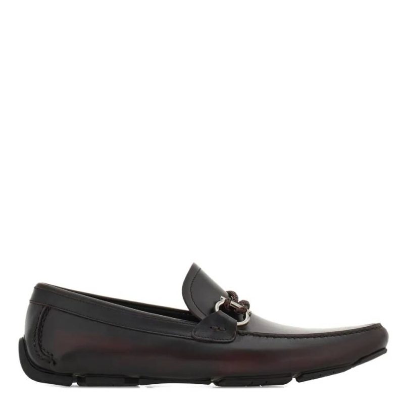 Gancini Ornament Leather Loafers