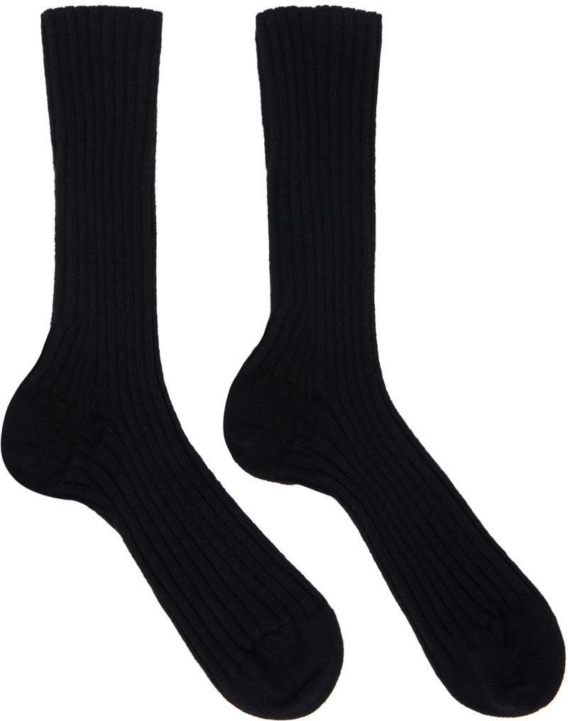 The Row Black Calf Socks 242359F076001