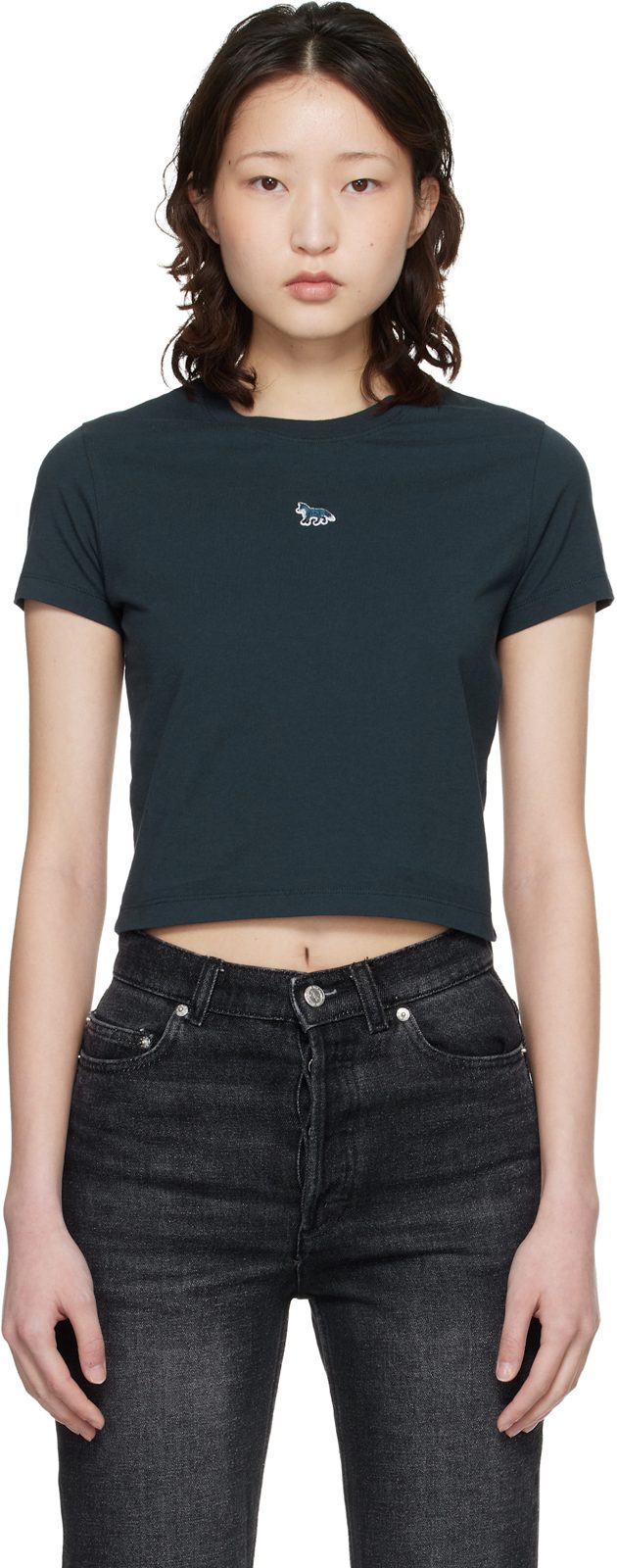 Maison Kitsune Navy Baby Fox T-shirt 261389F110032