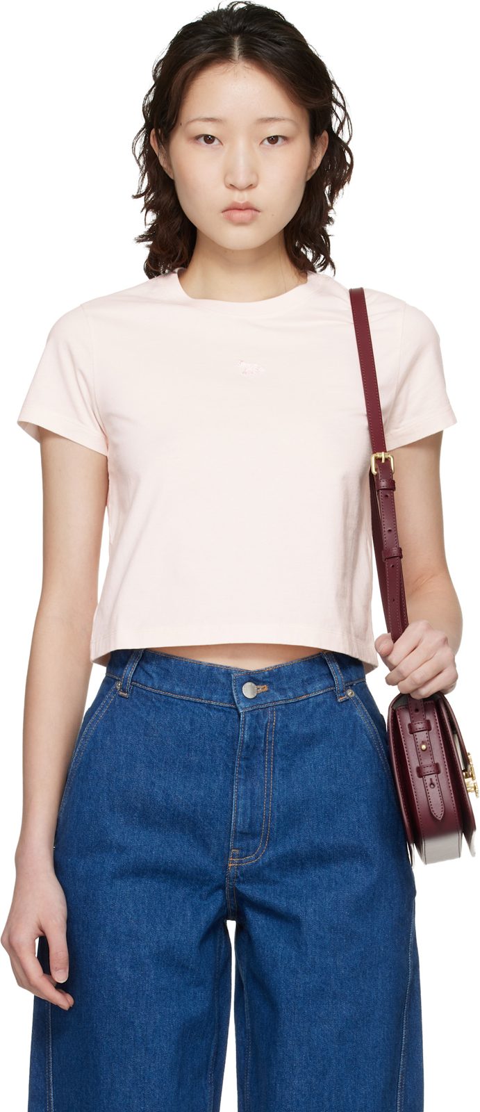 Maison Kitsune Pink Baby Fox T-shirt 261389F110030