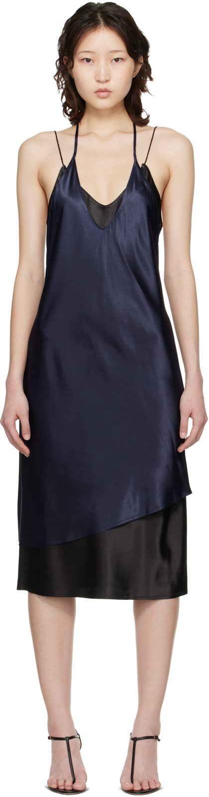 Navy & Black Layered Minidress 261669F052002
