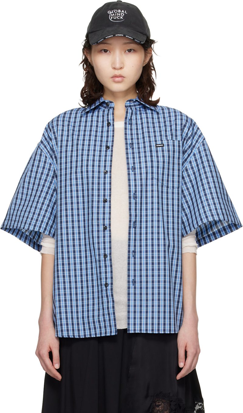 Blue Short Sleeve Shirt 261669F109004