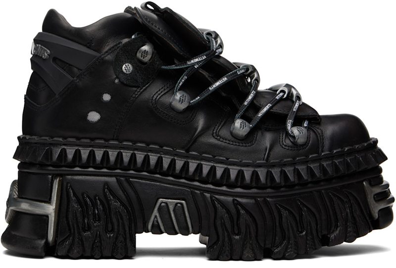 Black New Rock Edition Fire Platform Sneakers 261669F128000