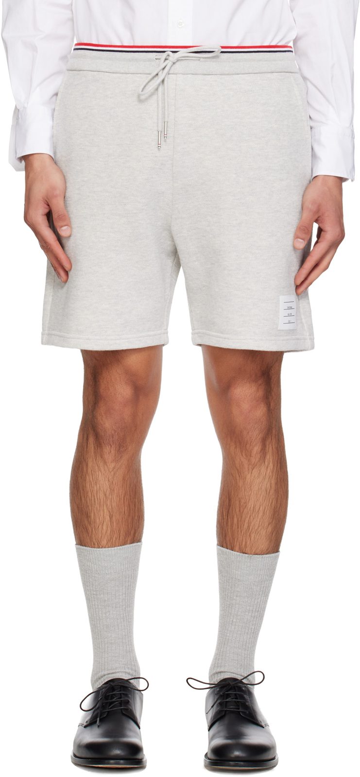 Gray Pique Loopback Sweat Shorts 261381M193005