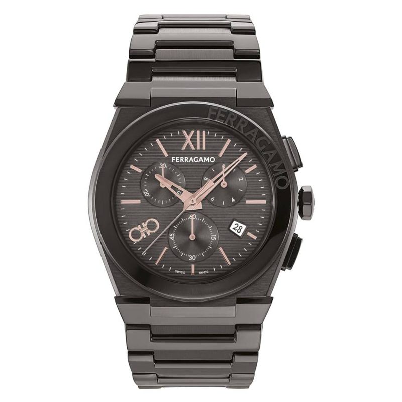 Vega Chrono Quartz Grey Dial Mens Watch SFMR01124