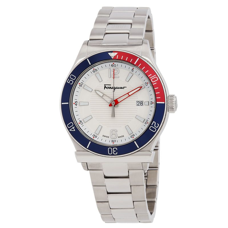 1898 Sport Quartz White Dial Pepsi Bezel Mens Watch SFYK00520