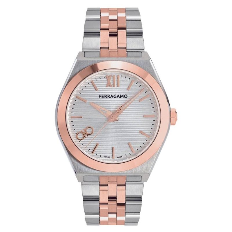 Vega Quartz Silver Dial Two-Tone Mens Watch SFKI01124