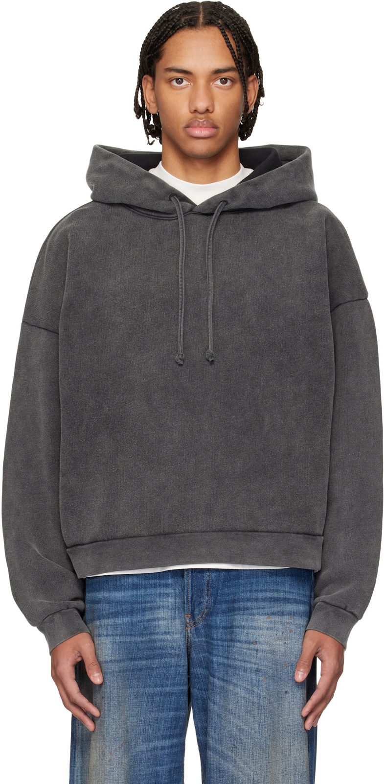 Gray Logo Patch Hoodie 261129M202012