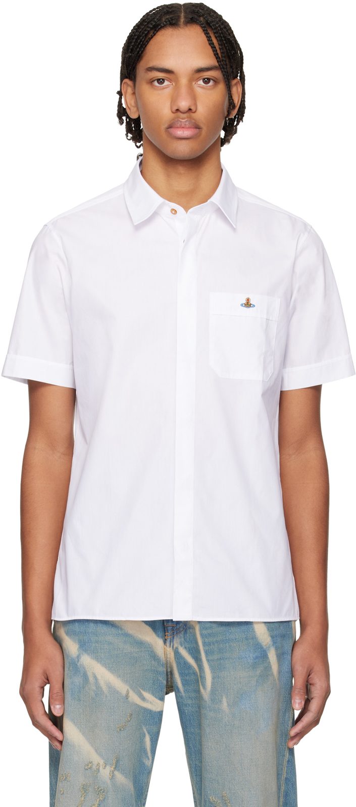 White Classic Short Sleeve Shirt 261314M192013