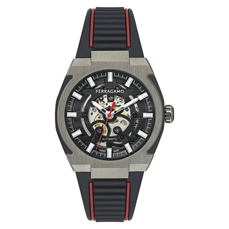 ์ํ๋ฆผ Skeleton Automatic Black Dial Mens Watch SFTA00124