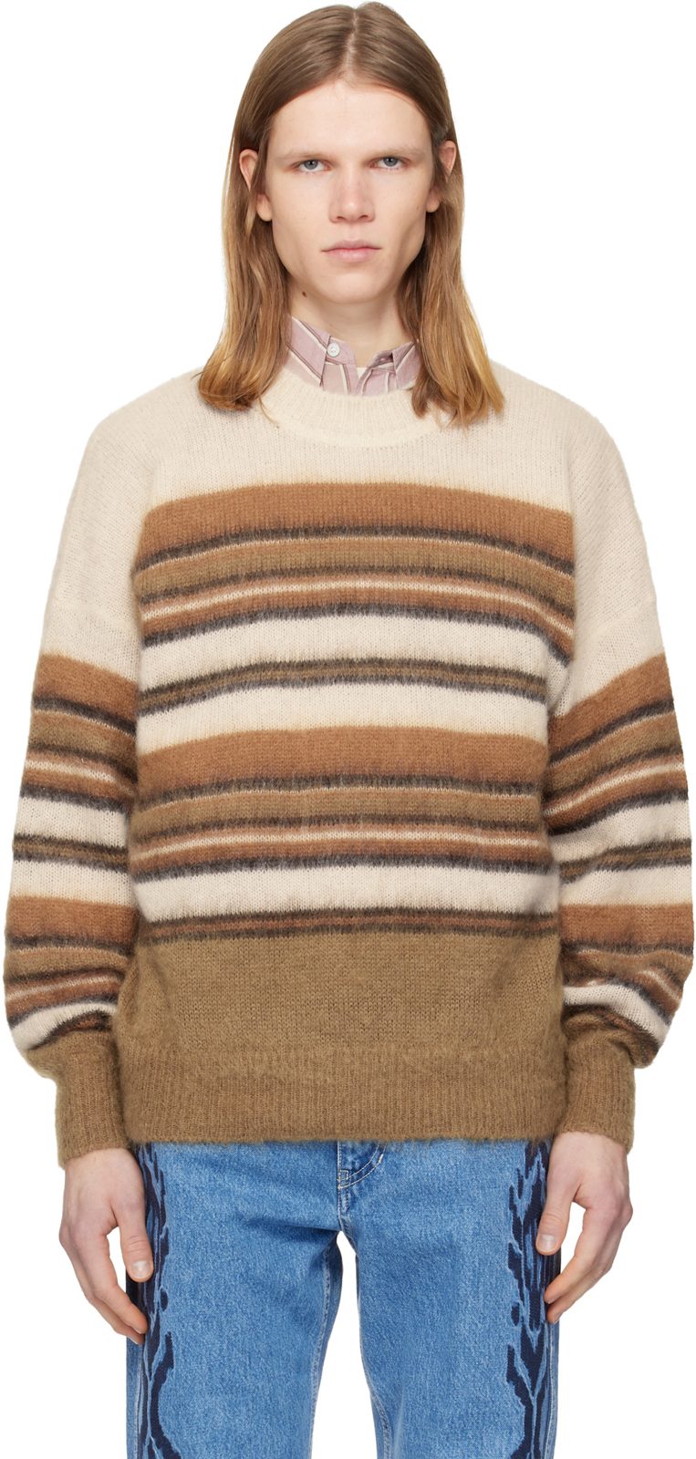 Beige & Brown Drussellh Sweater 261600M201001