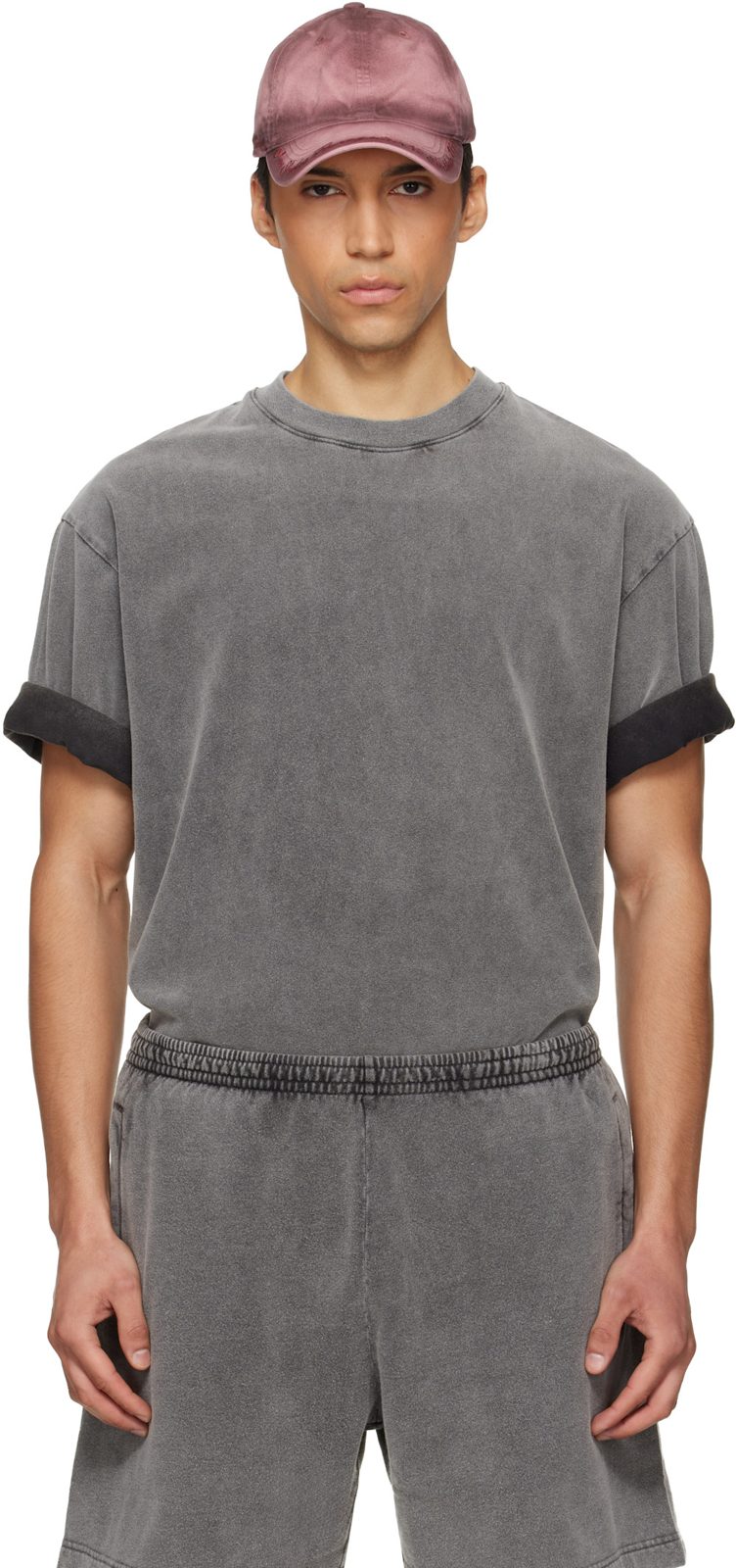 Gray Crew Neck T-shirt 261129M213009