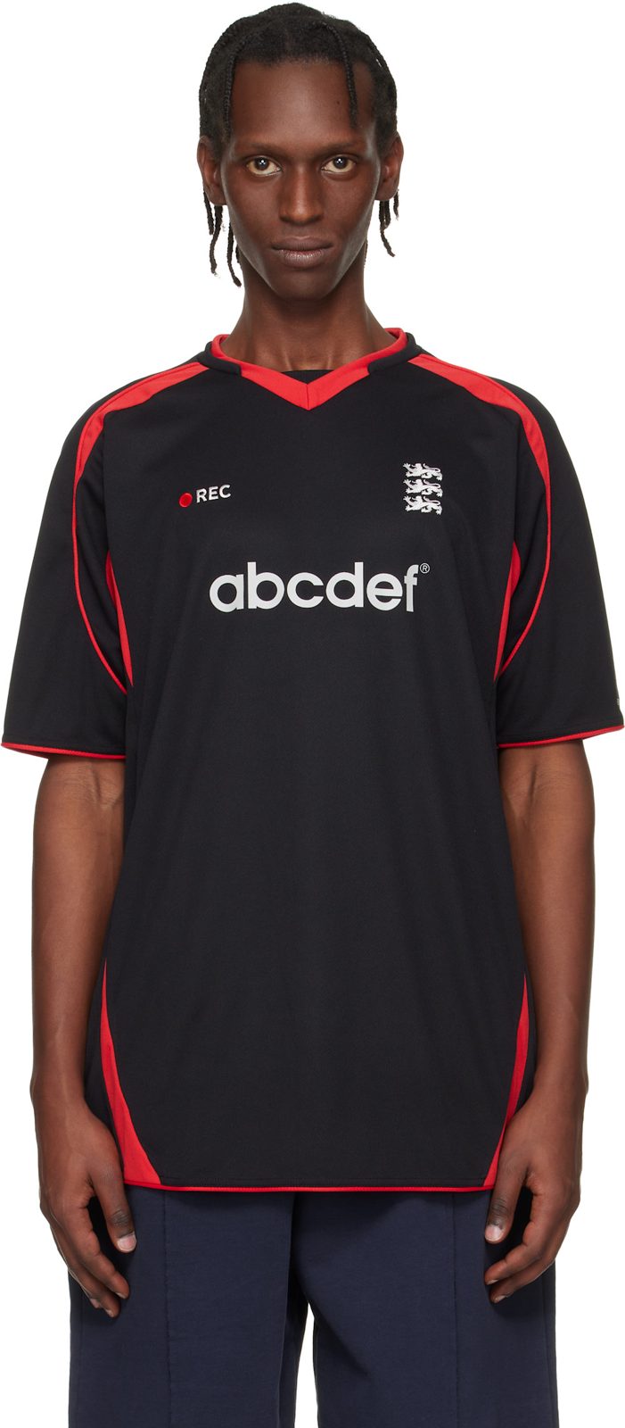 Black & Red Alphabet Football Jersey 261669M213037