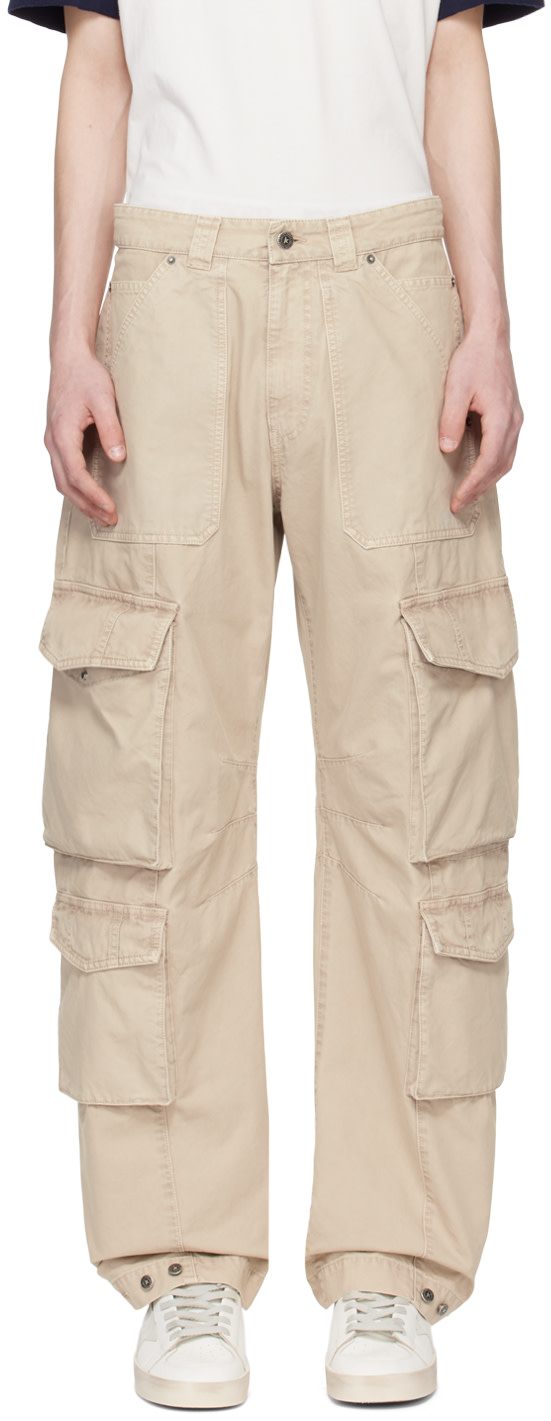Beige Pocket Cargo Pants 241264M188001