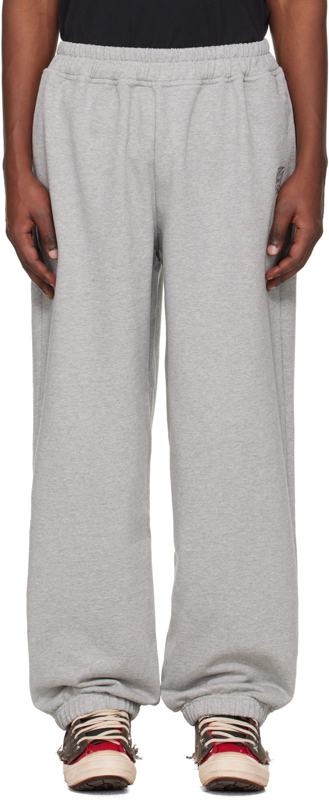 Gray Biker Cross Logo Sweatpants 261669M190005