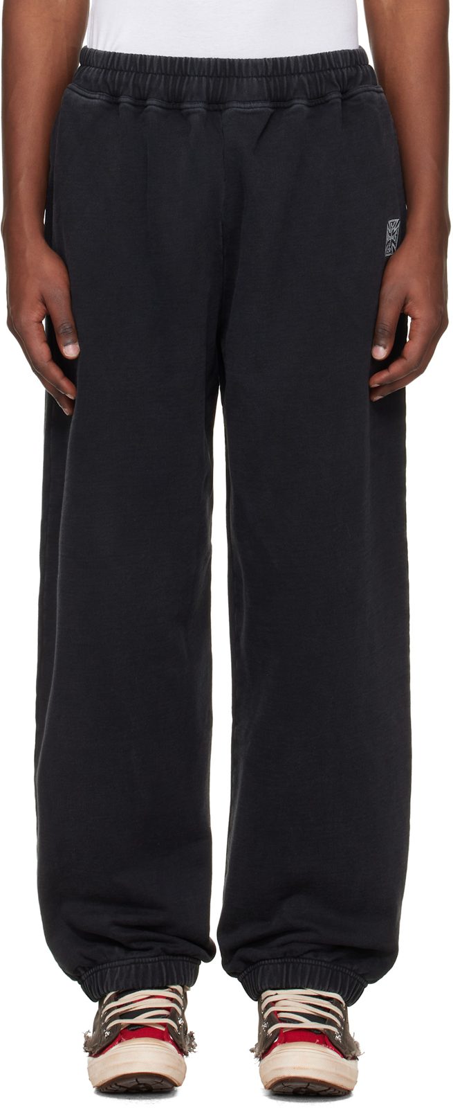 Black Biker Cross Logo Sweatpants 261669M190004