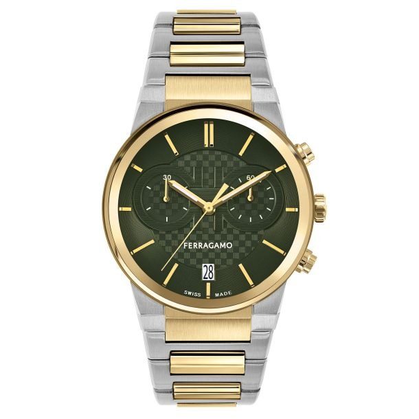 Chronograph Quartz Green Dial Mens Watch SFME01223