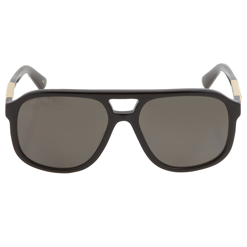 Polarized Dark Grey Pilot Unisex Sunglasses GG1188S 001 58