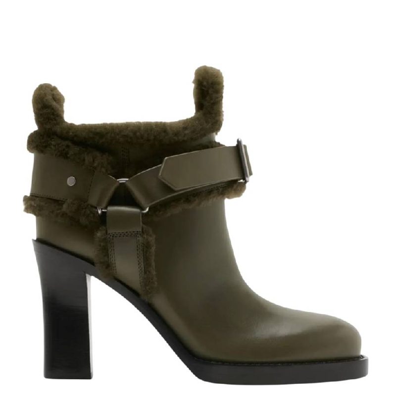 Leather-shearling Stirrup Boots