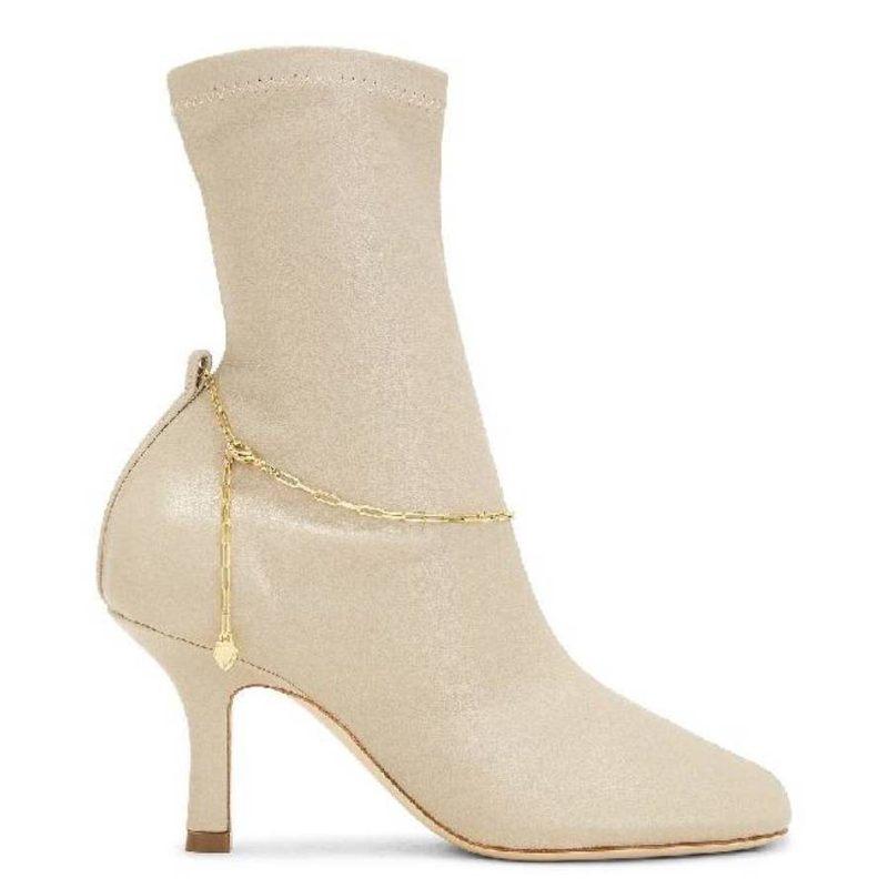 Square Toe Slinky Leather Ankle Boots