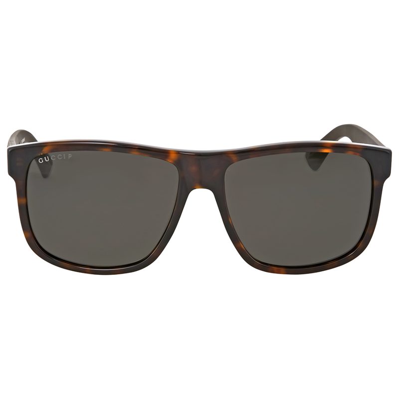 Polarized Grey Square Mens Sunglasses GG0010S 003 58