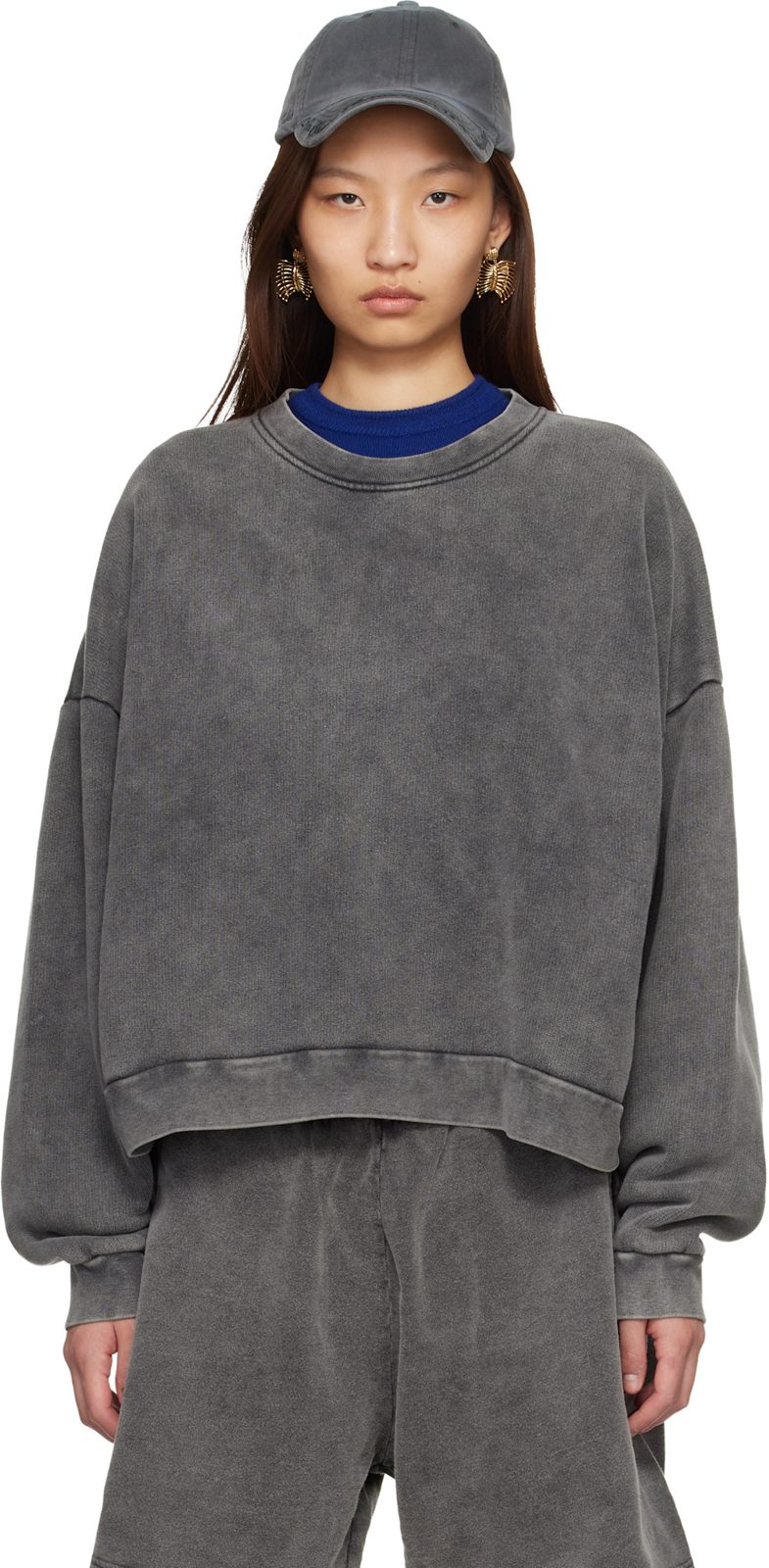 Gray Logo Patch Sweatshirt 261129F098009